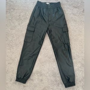 Abercrombie & Fitch faux leather cargo joggers - never worn, tags still on it